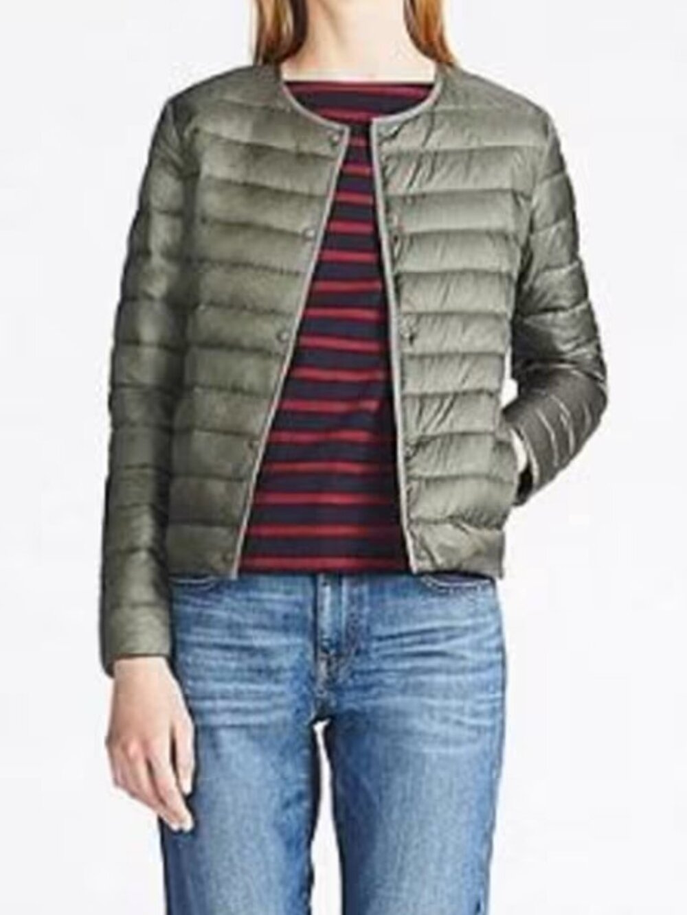 Uniqlo Women's Ultra Light Down Compact Packable Puffer Jacket in Green Gray S